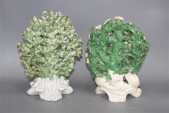 Two large Derby bocage figures, c.1775, 26.5 and 28.5cm